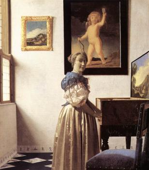 約翰尼斯 維米爾 Lady Standing at a Virginal